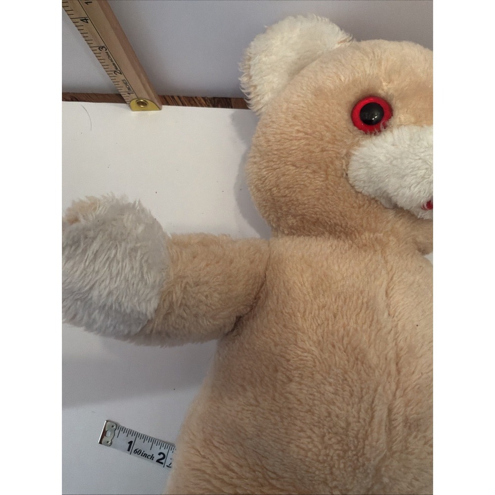 Vintage Rushton Teddy Bear Plush Tan 15" Stuffed Animal Toy Tested Works Musical - Picture 9 of 9